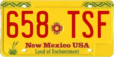 NM license plate 658TSF