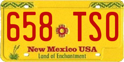 NM license plate 658TSO