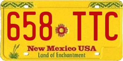NM license plate 658TTC