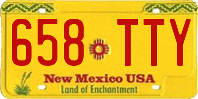 NM license plate 658TTY
