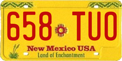 NM license plate 658TUO