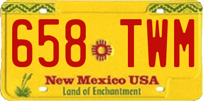 NM license plate 658TWM