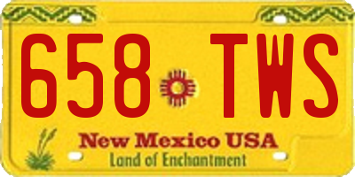 NM license plate 658TWS