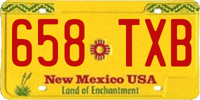 NM license plate 658TXB