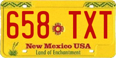 NM license plate 658TXT
