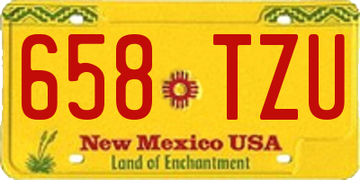 NM license plate 658TZU