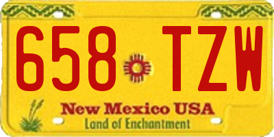 NM license plate 658TZW