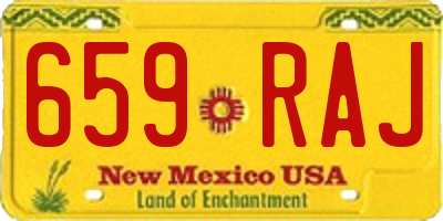 NM license plate 659RAJ