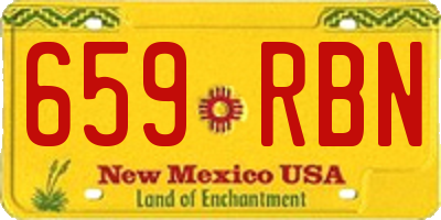 NM license plate 659RBN