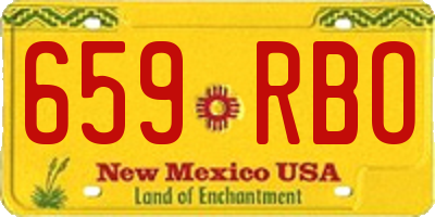 NM license plate 659RBO