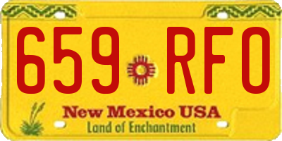 NM license plate 659RFO