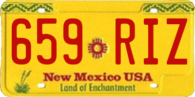 NM license plate 659RIZ