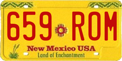 NM license plate 659ROM