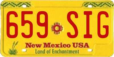 NM license plate 659SIG