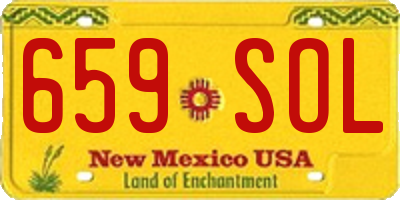 NM license plate 659SOL
