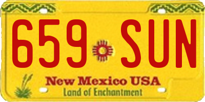 NM license plate 659SUN