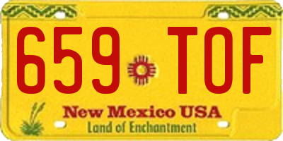 NM license plate 659TOF