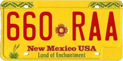 NM license plate 660RAA