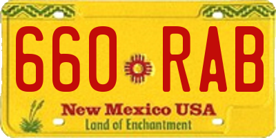 NM license plate 660RAB