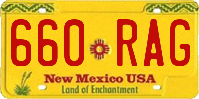 NM license plate 660RAG