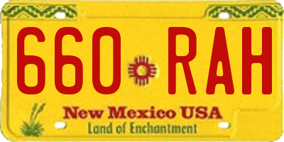 NM license plate 660RAH