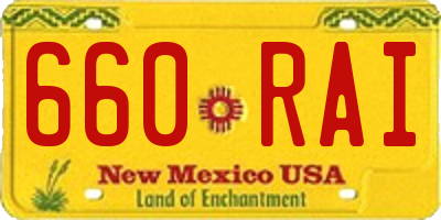 NM license plate 660RAI