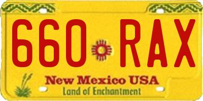 NM license plate 660RAX