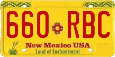 NM license plate 660RBC