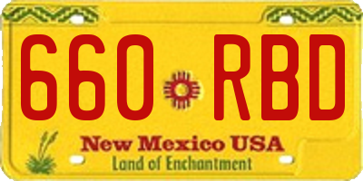 NM license plate 660RBD