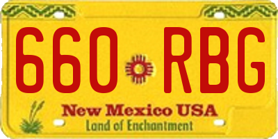 NM license plate 660RBG