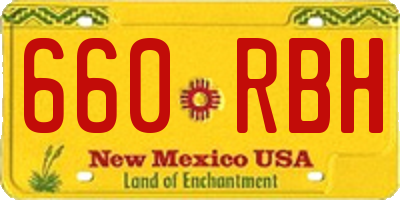 NM license plate 660RBH