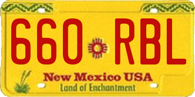 NM license plate 660RBL