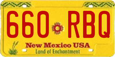 NM license plate 660RBQ
