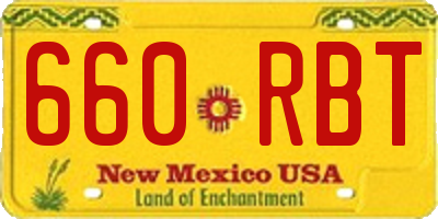 NM license plate 660RBT