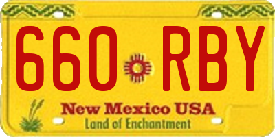 NM license plate 660RBY