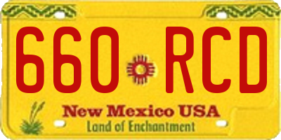NM license plate 660RCD
