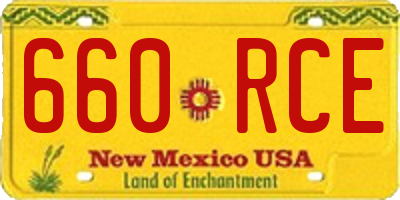 NM license plate 660RCE