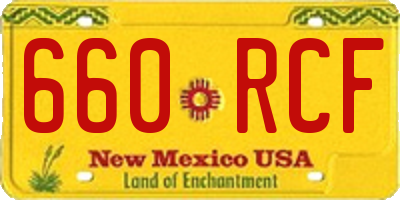 NM license plate 660RCF