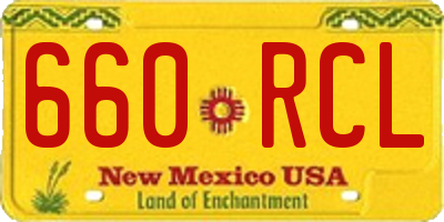 NM license plate 660RCL