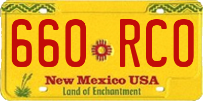NM license plate 660RCO