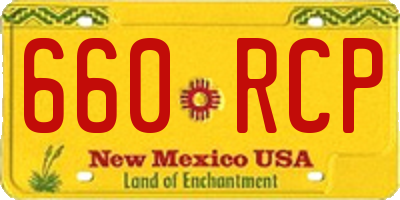 NM license plate 660RCP
