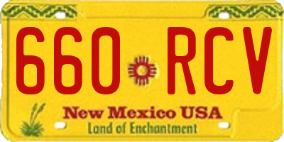 NM license plate 660RCV