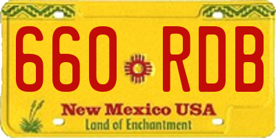 NM license plate 660RDB
