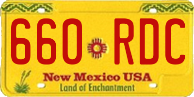 NM license plate 660RDC