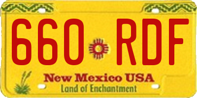 NM license plate 660RDF