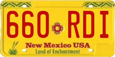 NM license plate 660RDI