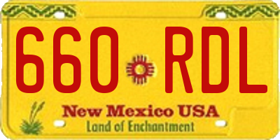 NM license plate 660RDL