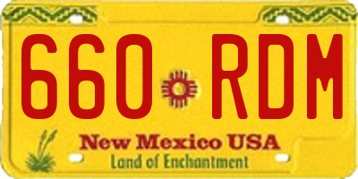 NM license plate 660RDM