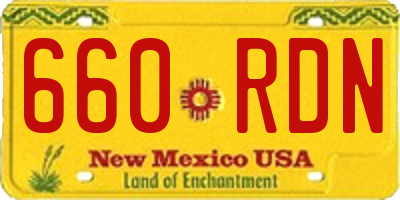 NM license plate 660RDN