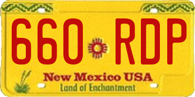 NM license plate 660RDP